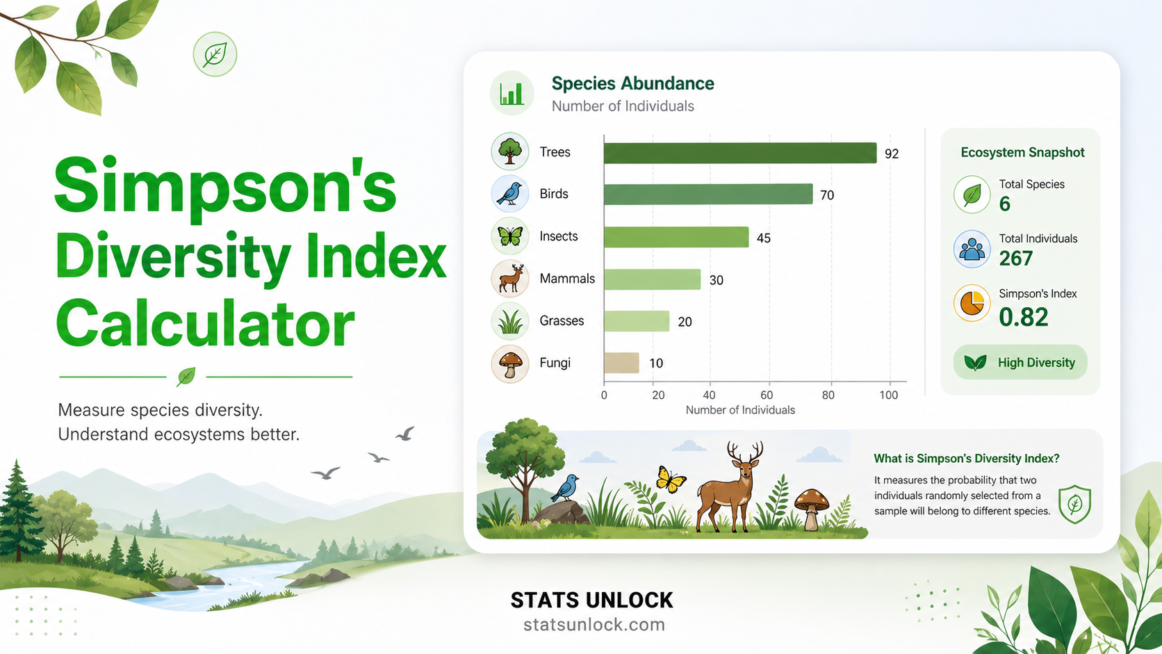 Simpson's Diversity Index Calculator